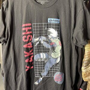 VTG Naruto Shippuden Adult 100% Cotton Black Graphic Design Tee T-Shirt SZ Med